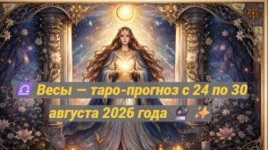 ♎ Весы — таро-прогноз с 24 по 30 августа 2026 года 🔮✨