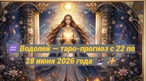 ♒ Водолей — таро-прогноз с 22 по 28 июня 2026 года 🔮✨