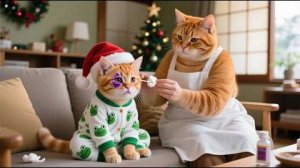 Рыжий котенок планирует устроить маме кошке сладкий рождественский сюрприз, но все идет наперекосяк