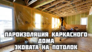 ПАРОИЗОЛЯЦИЯ в каркасном доме. КАК? КАКУЮ? ЧЕМ СКЛЕИВАТЬ? Задуваем ЭКОВАТУ садовой ВОЗДУХОДУВКОЙ