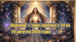♒ Водолей — таро-прогноз с 10 по 16 августа 2026 года 🔮✨