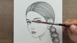 Как нарисовать простую красивую картинку девушки карандашом шаг за шагом. Рисунок