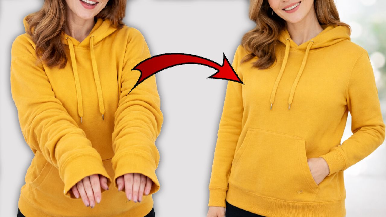 УКОРОТИТЬ РУКАВА ЗА 3 МИНУТЫ — 2 способа (один без швейной машины) смотреть онлайн