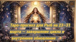 🔮 Таро-прогноз для Рыб на 23–31 марта — завершение цикла и внутреннее обновление ✨