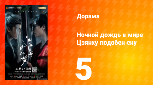 Ночной дождь в мире Цзянху подобен сну 5 серия