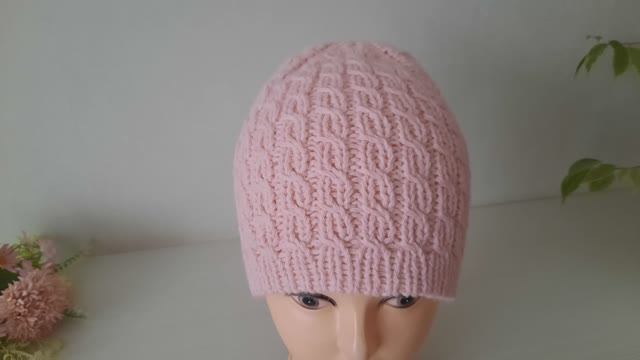 Шапка Розовая нежность. / Узор и закрытие макушки./ смотреть онлайн