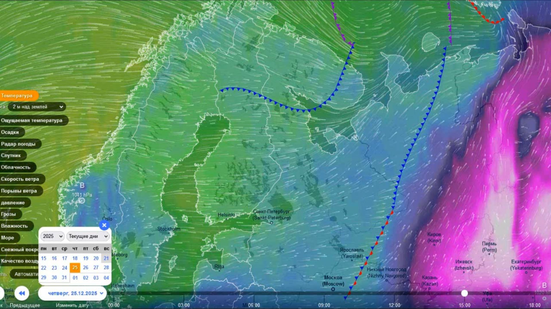 24-25 декабря на север ЕТР и в Скандинавию вернется мощная волна тепла. Прогноз погоды смотреть онлайн