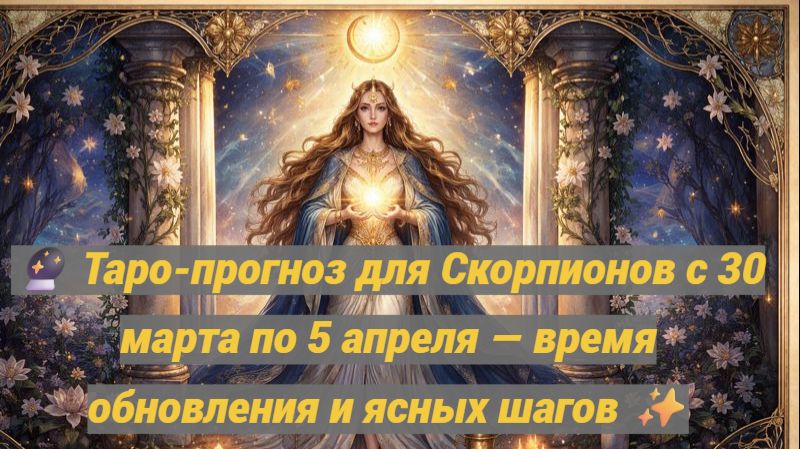 🔮 Таро-прогноз для Скорпионов с 30 марта по 5 апреля — время обновления и ясных шагов ✨