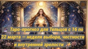 🔮 Таро-прогноз для Тельцов с 16 по 22 марта — неделя выбора, честности и внутренней зрелости ✨