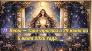 ♎ Весы — таро-прогноз с 29 июня по 5 июля 2026 года 🔮✨
