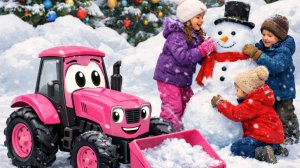 ДЕТСКИЙ МУЛЬТИК ПРО РОЗОВЫЙ ТРАКТОР ДЛЯ МАЛЫШЕЙ. ПЕСЕНКА ПРО СИНИЙ ТРАКТОР В НОВЫЙ ГОД.