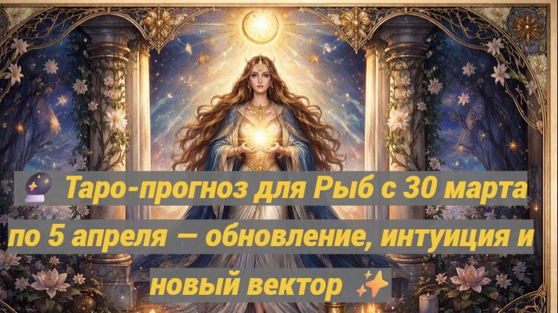 🔮 Таро-прогноз для Рыб с 30 марта по 5 апреля — обновление, интуиция и новый вектор ✨
