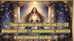 🔮 Таро-прогноз для Рыб на 23–28 февраля 2026 — завершения, ясность и внутренний выбор ✨