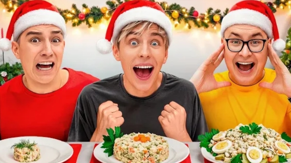 А4-НОВОГОДНЯЯ БОЛЬШАЯ СРЕДНЯЯ И МАЛЕНЬКАЯ ЕДА ЧЕЛЛЕНДЖ СО СТАРОЙ КОМАНДОЙ (полное видео) смотреть онлайн