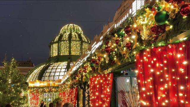 Москва в огнях Рождества 2025 зимнее путешествие по городу ❄️🎆🏙️ смотреть онлайн