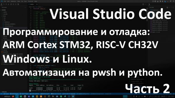Visual Studio Code for Embedded. Windows и Linux. Программирование и отладка STM32, CH32V. Часть 2.