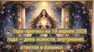🔮 Таро-прогноз на 10 апреля 2026 года — день ясности, внутренних ответов и баланса ✨