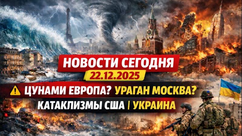 Новости Сегодня 22.12.2025 - ЧП, Катаклизмы, Россия, Москва Ураган, Цунами США, Европа Погода смотреть онлайн