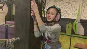 Беатрис жутко испугалась высоты, веревочный парк Медиа Плаза Краснодар