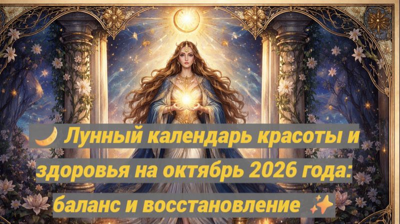 🌙 Лунный календарь красоты и здоровья на октябрь 2026 года: баланс и восстановление ✨