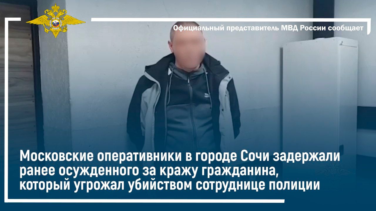 Московские оперативники в Сочи задержали гражданина, угрожавшего сотруднице полиции смотреть онлайн