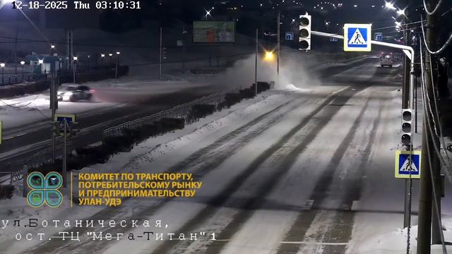 В Улан-Удэ водителя занесло на Ботанической