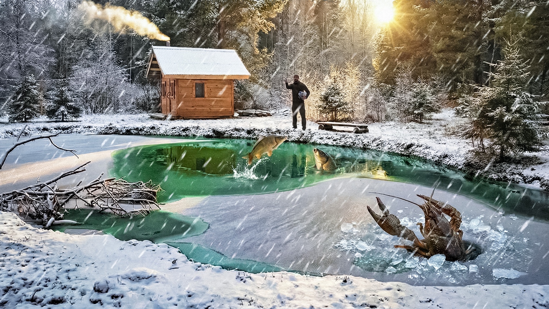 ВОТ ЧТО СЛУЧИЛОСЬ С ПРУДОМ В ЛЕСУ ЗА ШЕСТЬ МЕСЯЦЕВ! СВОЙ ВОДОЕМ С РАКАМИ и РЫБОЙ | ТАЕЖНЫЙ ДВОР смотреть онлайн