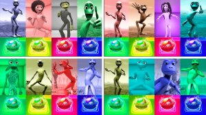 Зелёный Человек Танцует Dame Tu Cosita Music Video Megamix #5-8 в Tiles Hop - NoV