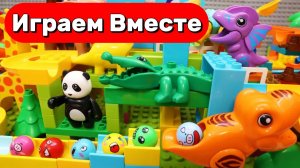 Обучающий конструктор для детей. Лабиринт ASMR с шариками: ДИНОЗАВРЫ часть 4