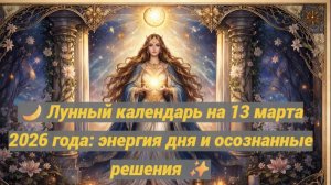🌙 Лунный календарь на 13 марта 2026 года: энергия дня и осознанные решения ✨