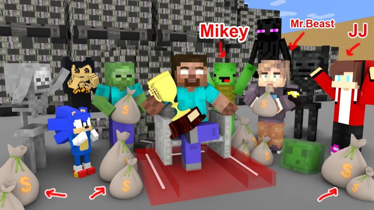 Примите участие в конкурсе MrBeast и выиграйте 1 000 000 долларов (анимация Minecraft) смотреть онлайн