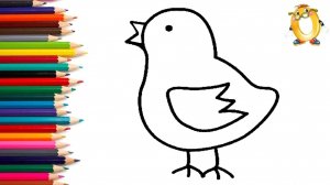 Мультик - раскраска для детей ЦЫПЛЕНОК. Учимся как рисовать ЦЫПЛЕНКА // ОБУЧАШКА ТВ