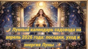 🌙 Лунный календарь садовода на апрель 2026 года: посадки, уход и энергия Луны ✨