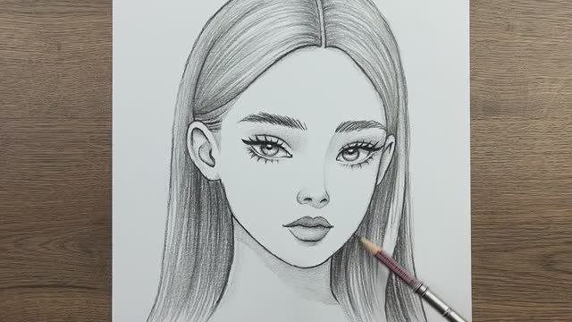 Как шаг за шагом нарисовать очень красивое лицо девушки карандашом - рисунки красивых девушек смотреть онлайн