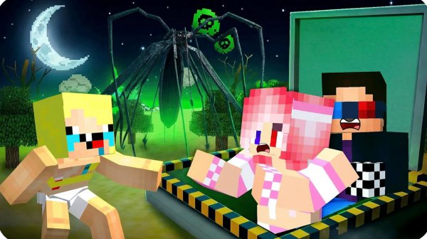 😟ПОСТРОИЛИ БУНКЕР Против ГИГАНТСКИХ ПАУКОВ АРАХНОФОБИЯ в Майнкрафт! НУБИК