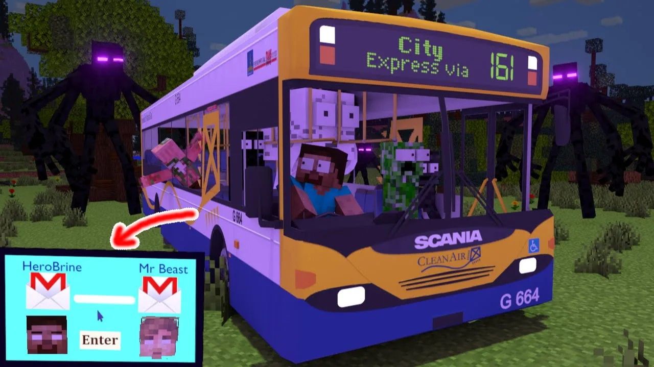 Майки, Джей-Джей и школа Херобрина (анимация Minecraft) смотреть онлайн