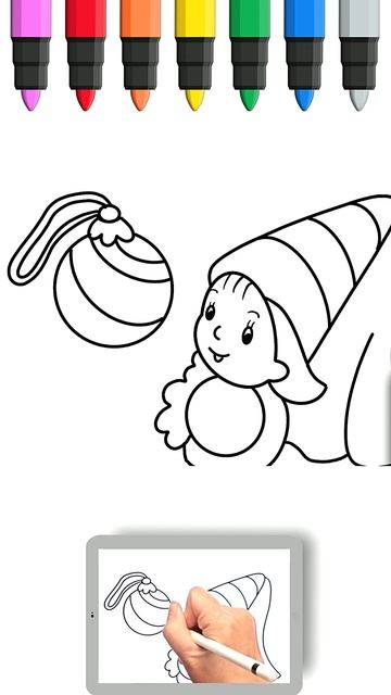 Как нарисовать девочку с мячом | Рисование для детей смотреть онлайн