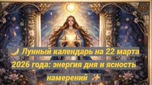 🌙 Лунный календарь на 22 марта 2026 года: энергия дня и ясность намерений ✨