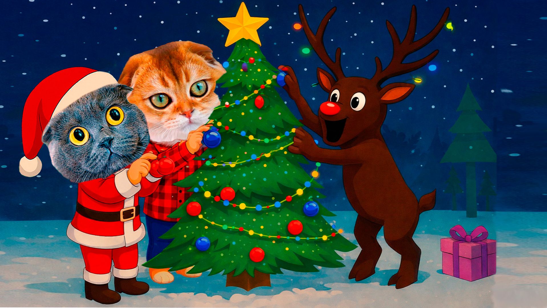 НАРЯДИЛИ ЕЛКИ В 99 НОЧЕЙ В ЛЕСУ ВМЕСТЕ С КОШКОЙ БАТТЕРС смотреть онлайн