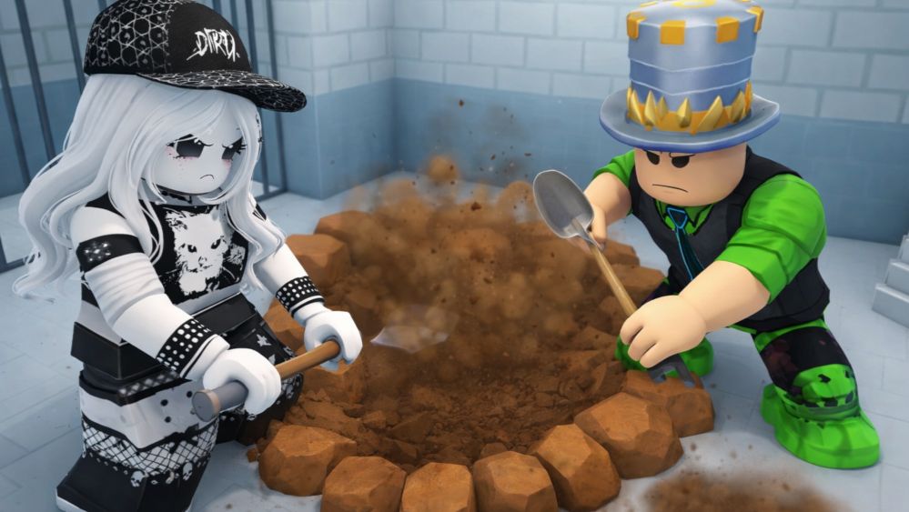 ПОЧТИ сбежали из ТЮРЬМЫ в РОБЛОКС но у меня сломалась ЛОЖКА! Папа и Подруга ПОБЕГ ОББИ! смотреть онлайн