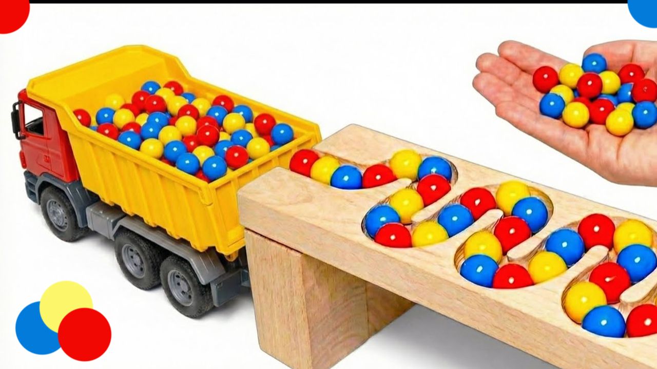 Мультики для детей. Яркая залипательная Машинка и Разноцветные шарики на трассе. Мультики малышам смотреть онлайн