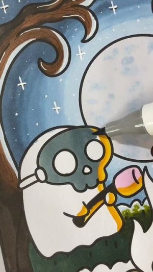 Ночной костер для призраков раскраска