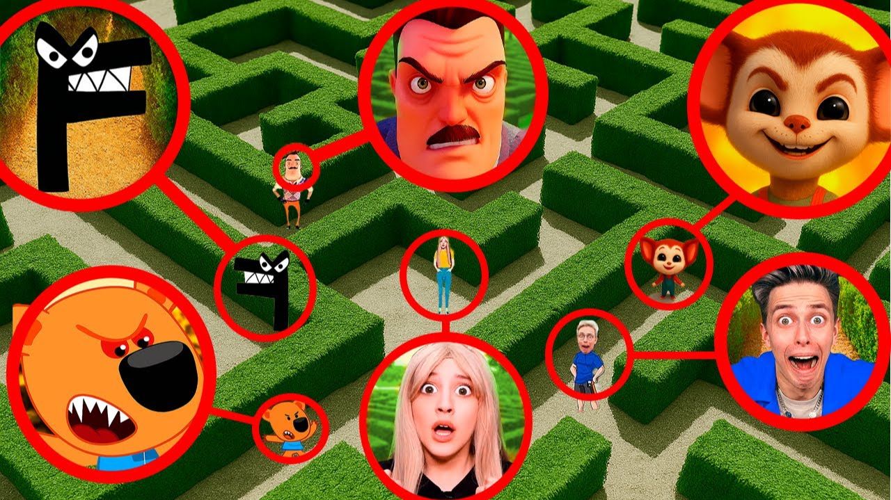 НЕ ВХОДИТЕ В ЭТОТ ЛАБИРИНТ Hello Neighbor 2, Letter F, Baby.EXE, Mimimishki.EXE, SUN & MOON внутри! смотреть онлайн