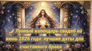 🌙 Лунный календарь свадеб на июнь 2026 года: лучшие даты для счастливого брака ✨