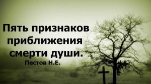 Когда пора бить тревогу. Пять признаков приближение духовной смерти. Николай Пестов.