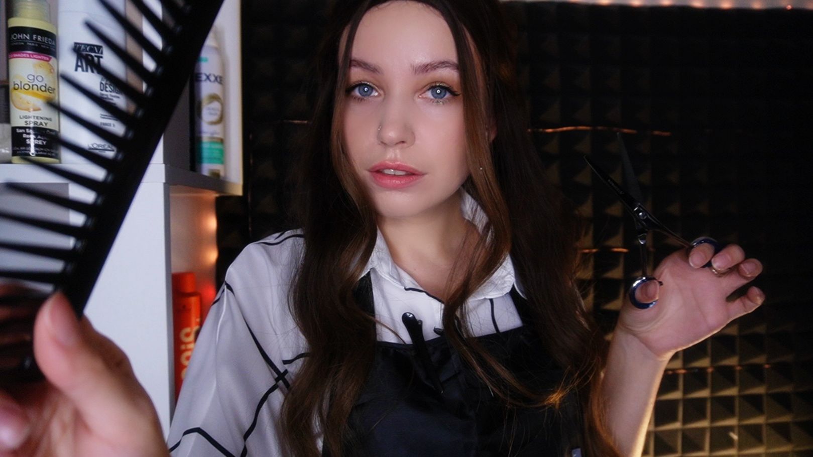 АСМР парикмахерская, стрижка волос смотреть онлайн