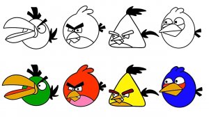 Как нарисовать Angry Birds. Рисование и раскраска для детей