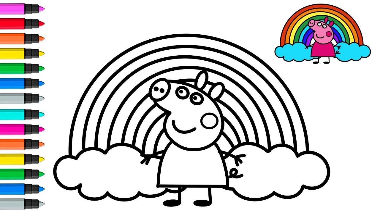 Как нарисовать свинку Пеппу 🐷❤️ Рисование и раскраски для детей смотреть онлайн