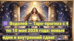 ♒ Водолей — Таро-прогноз с 4 по 10 мая 2026 года: новые идеи и внутренний сдвиг 🔮✨