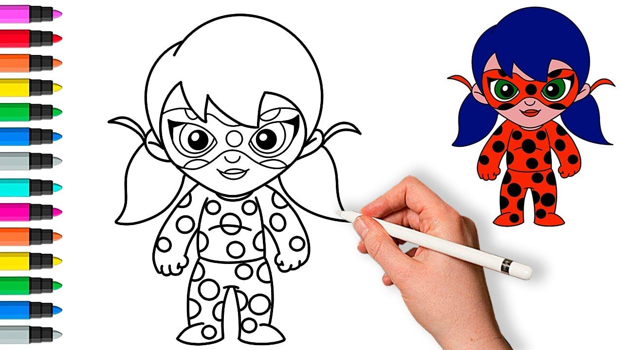 Как нарисовать Маринетт (Леди Баг) | Рисование и раскраски для детей смотреть онлайн